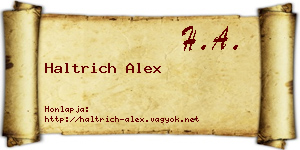 Haltrich Alex névjegykártya